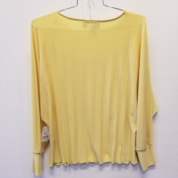 Frank Lyman New Yellow Tunic Top Pleated Long Sleeve Blouse Size 8 - Picture 12 of 14